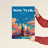 New York City – Liberty & Skyline Poster